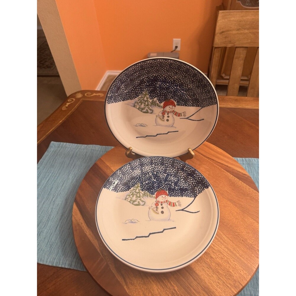 Dinner Plate Snowman by Thomson A SET OF 4
